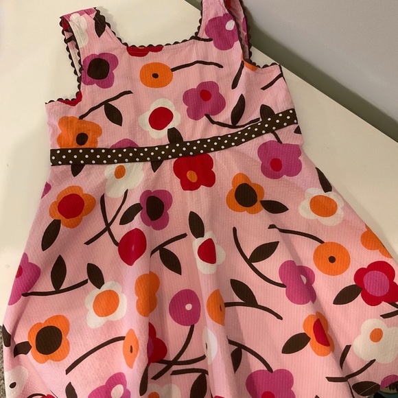 Chez Ami Girls Pink Floral Sundress Size 6X – Sleeveless Cotton Dress - Picture 3 of 10